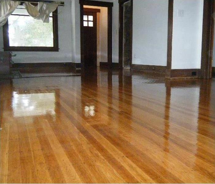 Fire damaged hardwood floor restored