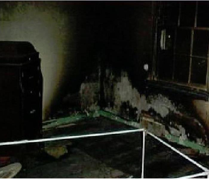 heavy fire damage inside a home